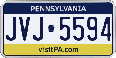 PA license plate JVJ5594