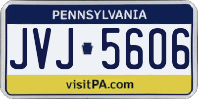 PA license plate JVJ5606