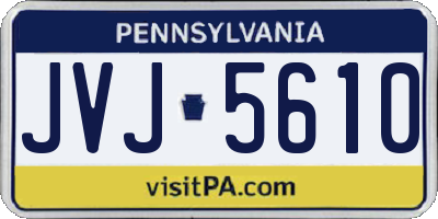 PA license plate JVJ5610