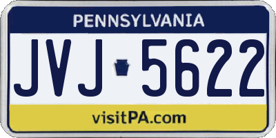 PA license plate JVJ5622