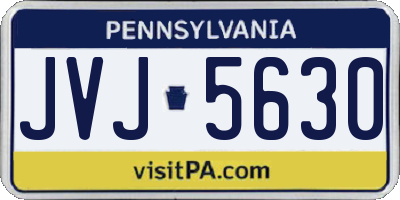 PA license plate JVJ5630