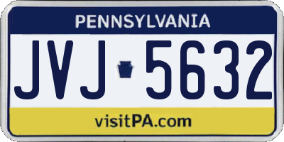 PA license plate JVJ5632