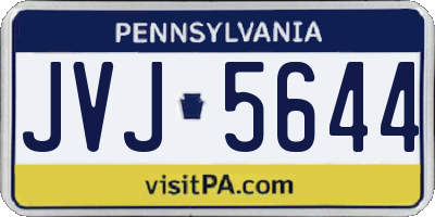 PA license plate JVJ5644