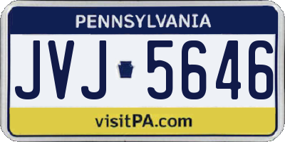 PA license plate JVJ5646