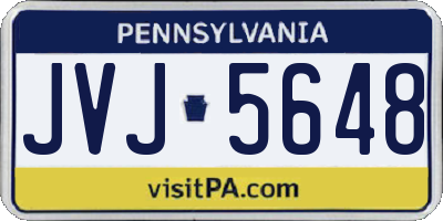 PA license plate JVJ5648