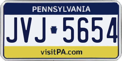 PA license plate JVJ5654