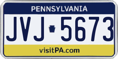 PA license plate JVJ5673
