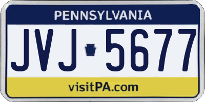 PA license plate JVJ5677