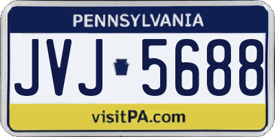 PA license plate JVJ5688