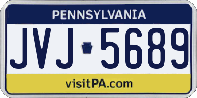 PA license plate JVJ5689