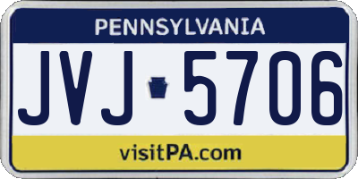 PA license plate JVJ5706