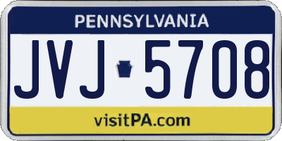 PA license plate JVJ5708