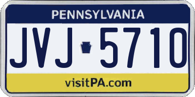 PA license plate JVJ5710