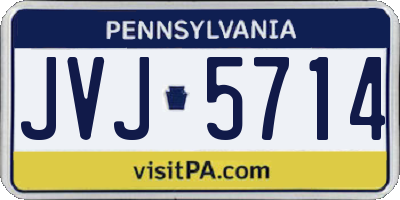 PA license plate JVJ5714
