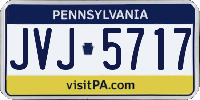 PA license plate JVJ5717