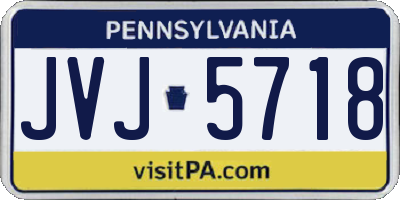 PA license plate JVJ5718