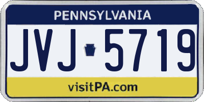 PA license plate JVJ5719