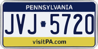 PA license plate JVJ5720