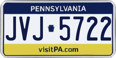 PA license plate JVJ5722