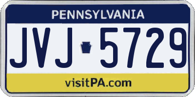PA license plate JVJ5729
