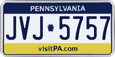 PA license plate JVJ5757