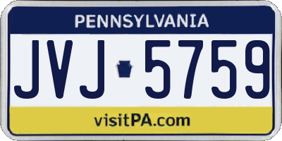 PA license plate JVJ5759