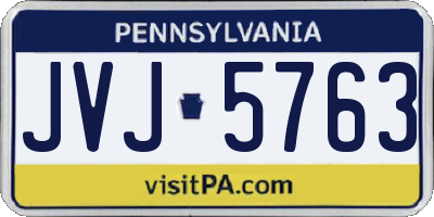 PA license plate JVJ5763
