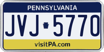 PA license plate JVJ5770