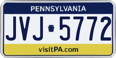 PA license plate JVJ5772