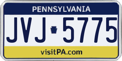PA license plate JVJ5775