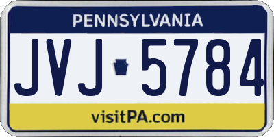 PA license plate JVJ5784