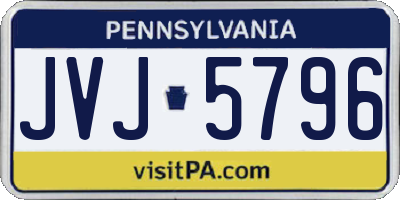 PA license plate JVJ5796