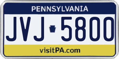 PA license plate JVJ5800