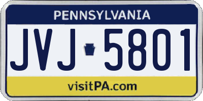 PA license plate JVJ5801