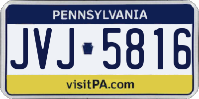 PA license plate JVJ5816