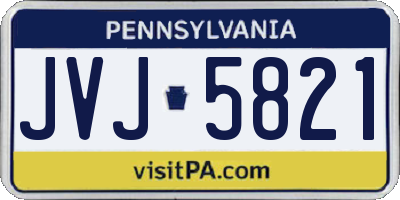 PA license plate JVJ5821