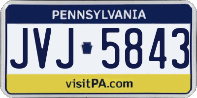 PA license plate JVJ5843