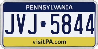 PA license plate JVJ5844