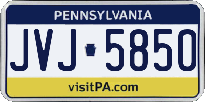 PA license plate JVJ5850