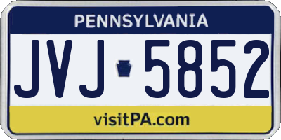 PA license plate JVJ5852