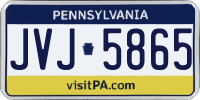 PA license plate JVJ5865