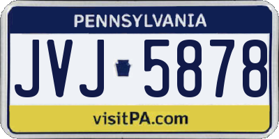 PA license plate JVJ5878