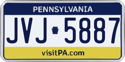 PA license plate JVJ5887