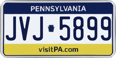 PA license plate JVJ5899