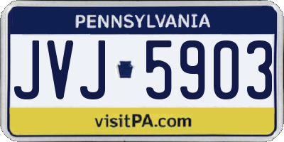 PA license plate JVJ5903
