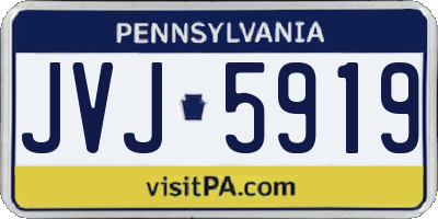 PA license plate JVJ5919