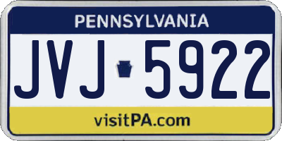 PA license plate JVJ5922