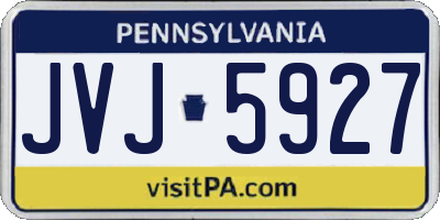 PA license plate JVJ5927