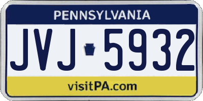 PA license plate JVJ5932