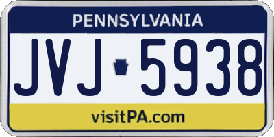 PA license plate JVJ5938